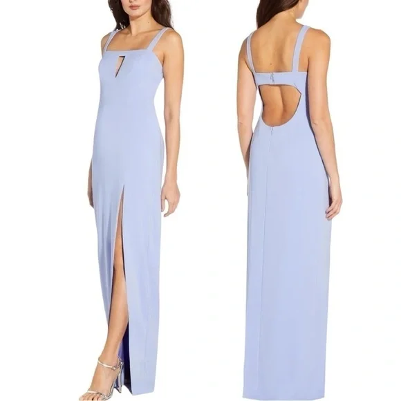 NWT AIDAN BY AIDAN MATTOX Cutout Column Gown Wisteria Size 10 - Picture 1 of 8